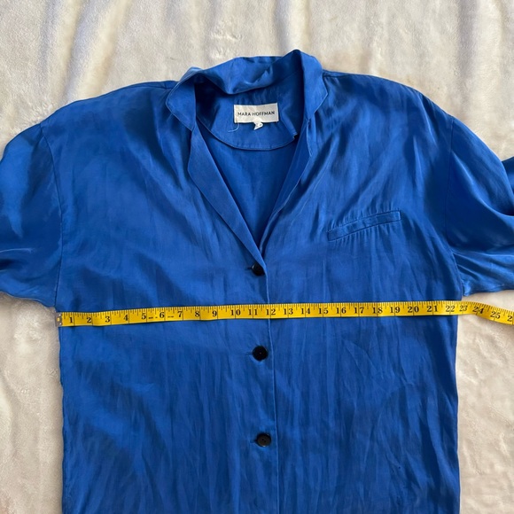 Mara Hoffman Saga Shirt Dress In Cobalt Blue Small - Picture 12 of 13